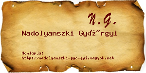 Nadolyanszki Györgyi névjegykártya